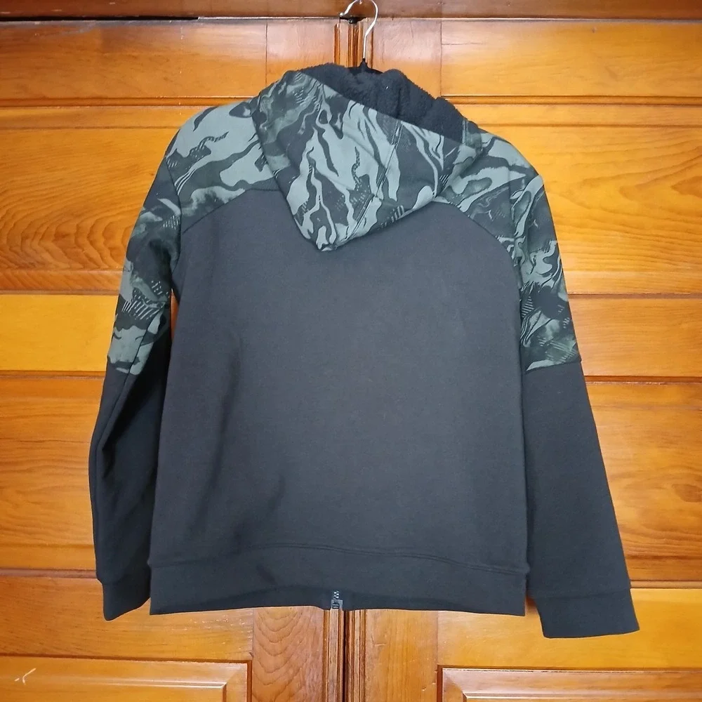 NWT DSG Boys Large‎ (14-16) Sport Sherpa Jacket Green Black Long Sleeve Full Zip